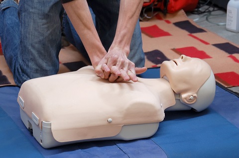 CPR Training Demonstration on Dummy