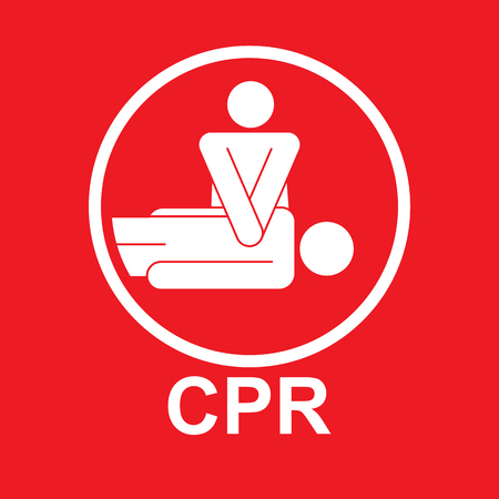 cpr or cardiopulmonary resuscitation vector icon